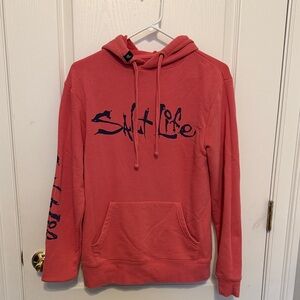 Salt Life Coral Hoodie with Navy Accents